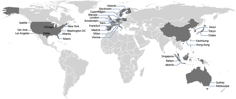 Azure CDN POP locations